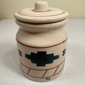 Vintage 80s Hartstone Pottery USA X-Small 5.5" Canister Lid Aztec Southwestern